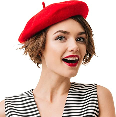 Kangaroo French Beret Hat for Women & Men – Classic Wool Blend Artist Cap for Winter, Fall & Cosplay – Unisex Parisian Style Painter Hat for Costume Parties, Photoshoots & Easter Costume Apparel