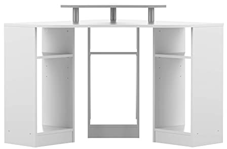 Symbiosis Corner, Eckschreibtisch, Melamin-Spanplatte, Weiß 100 x 7 x 98 cm (LxTxA)