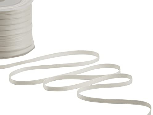 Furlanis - Nastro Doppio Raso, Tessuto Italiano - Bianco Naturale, 6 mm x 100 m