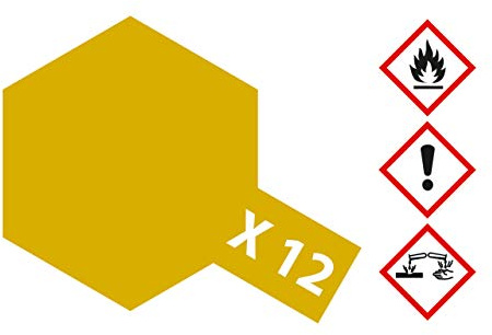 TAMIYA 81012 X-12 Peinture pour modélisme en Plastique, modélisme et Accessoires de Bricolage 23 ML Doré Brillant