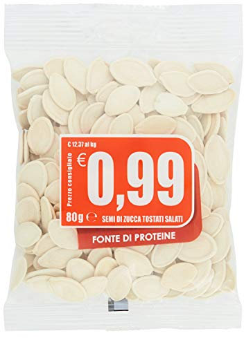 EuroCompany Semi di Zucca Tostati e Salati - 80 gr - [confezione da 12]