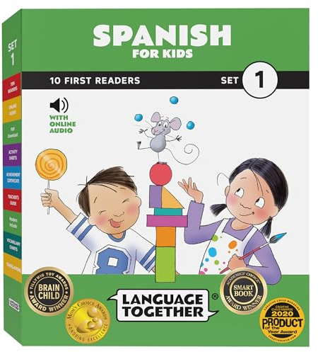 Spanish for Kids: 10 First Reader Books with Online Audio and 100 Words (Beginning to Learn Spanish) Set 1 by Language Together