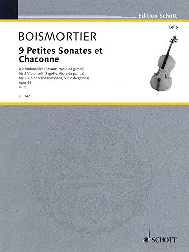 9 Petites Sonates et Chaconne: op. 66. 2 Violoncelli (Fagotte, Viole da gamba). Spielpartitur. (Cello-Bibliothek)
