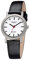 REGENT F1108 Bahnhofsuhr für Damen mit Saphirglas aus Titan mit Lederarmband