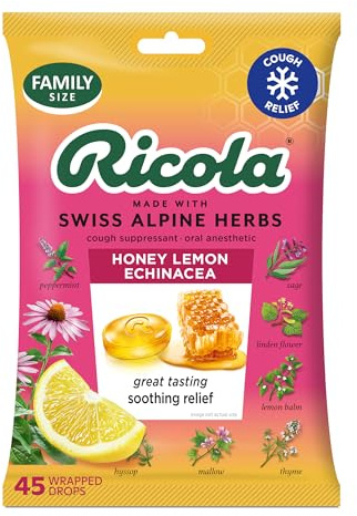 Ricola, Throat Drops Echinacea Honey Lemon, 45 Count