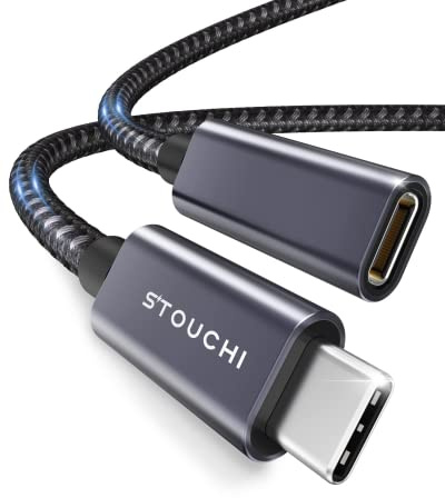 USB C-Verlängerungskabel 1,8m (6ft),Stouchi USB Typ C-Stecker auf Buchse USB 3.1(5Gbps)100W Schnelllade-und Audio-Datenübertragungskabel Kompatibel für Pad mini 6,M1 MacBok Pro,Pixel Pro 6/Pixel 6 5