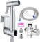 Vaporisateur de Toilette Douchette à Main Bidet en Acier Inoxydable - avec Vanne 3 voies (1/2-3/8) parfait pour Hygiène personnelle, Soins de nettoyage
