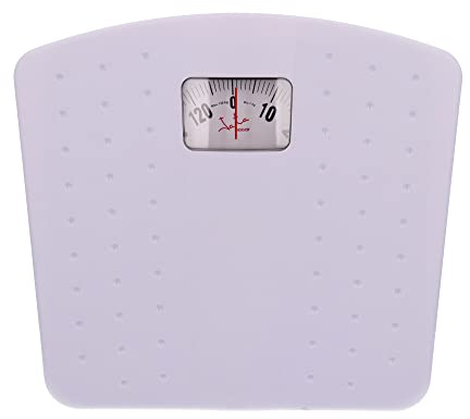 Jata 70 - Mechanische Badezimmerwaage, große Größe, robuste Basis, extra große Zahlen, manuelle Einstellung, rutschfest, weiß