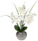 Kunstblumen Orchidee Künstliche Kunstpflanze Phalaenopsis Weiß Blumen Deko Höhe 49 cm, Fest verankert im Keramiktopf