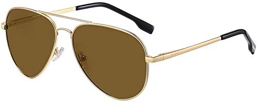 H HELMUT JUST Gafas de Sol para Hombre y Mujer Aviador Polarizadas Piloto Espejo para Conducir