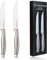 AMUSHOME Steak Knives Set of 2 -Stainless Steel Serrated Kitchen Steak Knife-Ergonomic Non-Slip Handle, Rust-Free & Scratch-Resistant