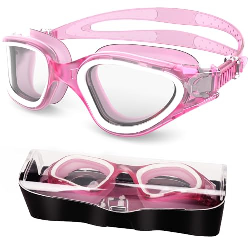 HotSrace Swimming Goggles Anti Fog Anti UV No Leakage,Swim Goggles Soft Silicone Clear Vision Easy to Adjust for Adult Men Women Teenager
