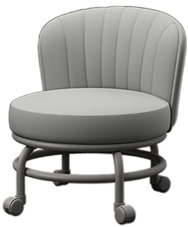 Kurzer Rollhocker mit Rädern, Mini-Rollhocker mit Kissen und Rückenlehne for Fabrik, Bibliothek, Labor, Garage, Gartenarbeit, Zuhause (Color : D, Size : 34 * 34 * 26cm)