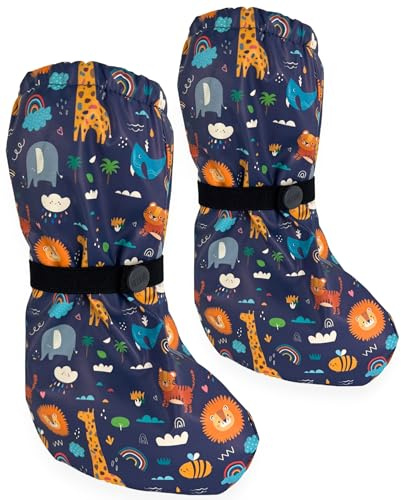 HECKBO Bottines de Pluie bébé 3 à 24 Mois - imperméables avec Doublure Polaire - différents Motifs - Chaussures d'extérieur pour bébés et Tout-Petits