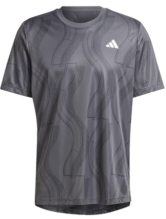 adidas Uomo Club Tennis Graphic Tee, Carbon/Black, M