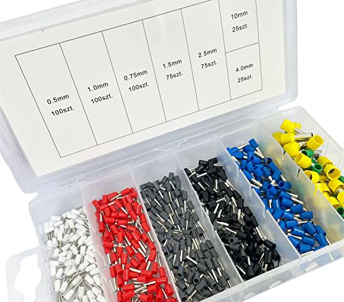 Set 500pz Terminali Crimpari Puntali Connettori Elettrici Capicorda Filo Isolato