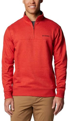 Columbia Men's Hart Mountain Ii Half Zip Sweater, Sail Red Heather, M