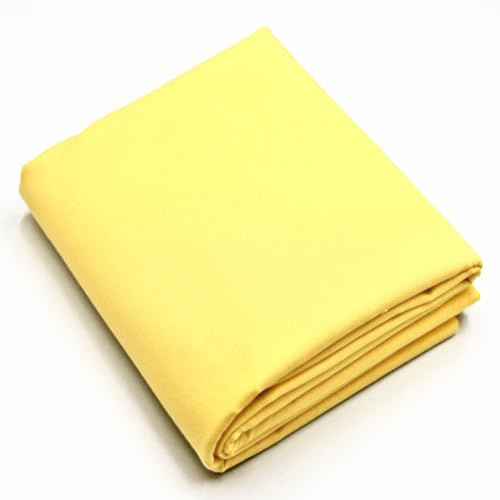 Stoff Virginia Tex, Meterware, Baumwollstoff 100%, große Breite 240 cm, Baumwollstoff 100% Oeko -Tex Standard 100 Unifarben zum Nähen (Gelb, 200 cm x 240 cm)