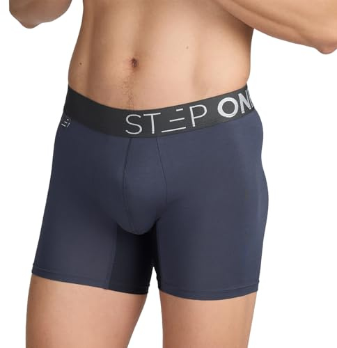STEP ONE Mens Underwear Trunk Briefs, 1 Pair, Underwear for Men, Moisture Wicking, 3D Pouch + No Ride Up Trunk Briefs for Men