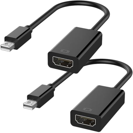 FASTELECTRIC Mini DisplayPort to HDMI Adapter – 13cm Thunderbolt to Female HDMI, Perfect for iMac, MacBook, Mac mini, Microsoft Surface DisplayPort to HDMI Cable Connections 2-Pack