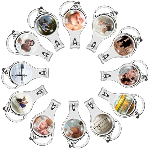 Personalized Bottle Opener Nail Clipper Keychain – Custom Logo/Photo/Text Party Favors with Thank You Cards & Organza Bags – Wedding, Birthday, Baby Shower, Promotional Gifts (20)