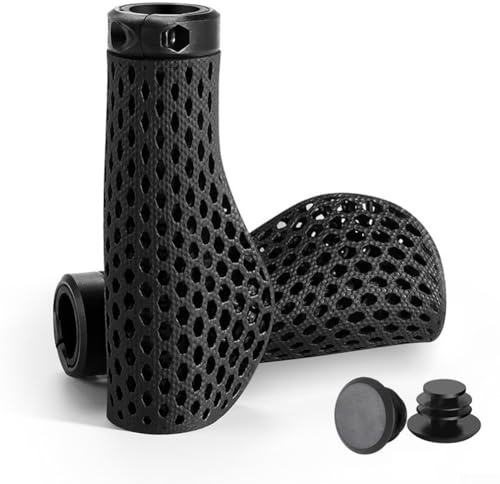 Honseadek 130 mm impreso en 3D para empuñaduras de bicicleta, estructura de panal de abeja, absorción de golpes, reposamanos transpirable, cómodo para manillar de bicicleta, bloqueo ligero (sku sku)
