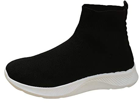 Genérico Zapatillas para Andar Mujer Zapatillas Anchas Calcetines Altos de Cuña para Mujer,Zapatos Informales de Un Pie,Zapatos Informales Blanda A La,Deportivas Deportivas Bambas
