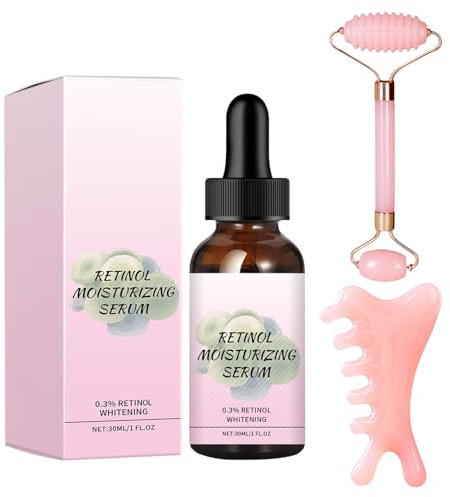 3 Piezas Gua Sha Facial Rodillo Facial Suero Colocar, Masaje Relajante Puede Reducir Hinchazón De Los Ojos Disminuir Arrugas Reafirmar Piel Definir Contorno Rostro Apto Para Rostro Cuello Ojos