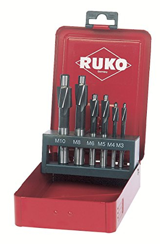 RUKO 102450 - Juego de 6 avellanadores planos HSS DIN 373