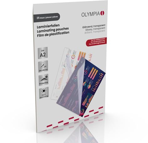 Olympia 9186 lamineringsfolie, 250 mikron, DIN A 2, 25 stycken