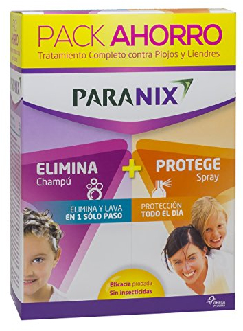 Paranix Pack Ahorro Champú Tratamiento SIN Dimeticona de Piojos y Liendres + Protect - Repelente de piojos