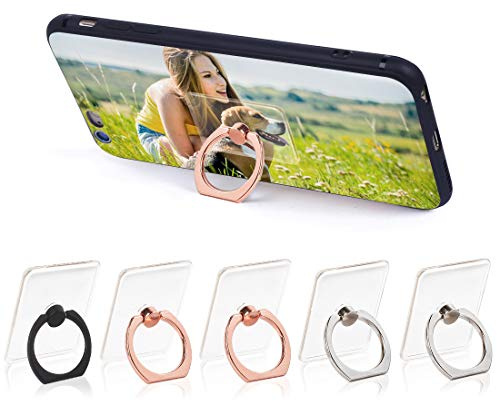 Phone Ring Cell Phone Ring Holder 360 Degree Rotation Phone Ring Holder Transparent Finger Ring Stand Kickstand Compatible Most of Smartphones (5)