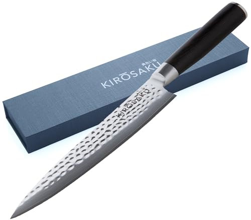 KIROSAKU Giapponese Coltello da Cucina in Acciaio Damasco di Alta Qualità - 20 cm - Coltello da Cucina Professionali
