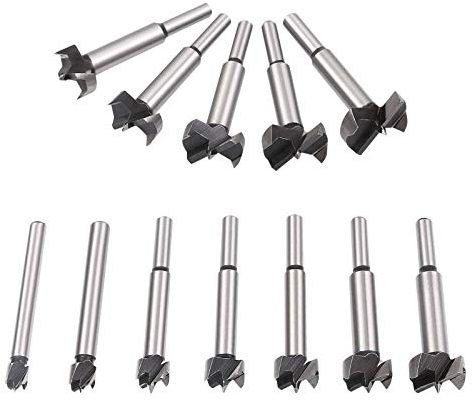 Flintronic Brocas Forstner para Madera Blanda, 12 Piezas Brocas Forstner en Aleación para Madera, Broca Fresadora Diámetros 10-35mmTaladro de Madera Acero al Tungsteno hole Saw Cortador Herramientas