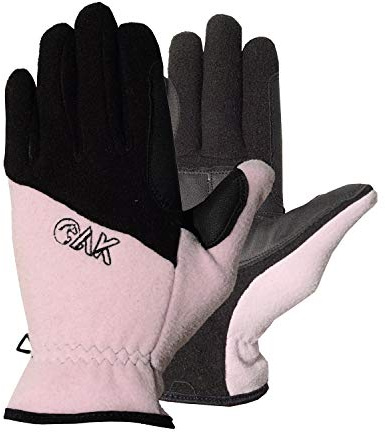 AK Gants d'équitation Chauds et Confortables en Polaire pour Femme et Enfant AKRS-6186 (Noir/Rose, 3XS)