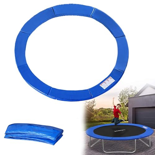 LZQ studsmatta kantskydd, PVC PE fjäder skydd för studsmatta Ø 366 cm, kantskydd, säkerhetsmattor, UV-resistent, rivbeständiga trampolintillbehör, 30 cm bred, blå