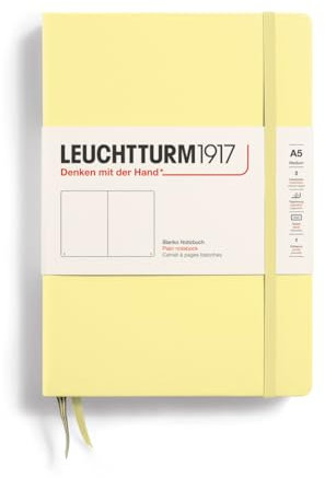 LEUCHTTURM1917 365484 Notizbuch Medium (A5), Hardcover, 251 nummerierte Seiten, Vanilla, blanko