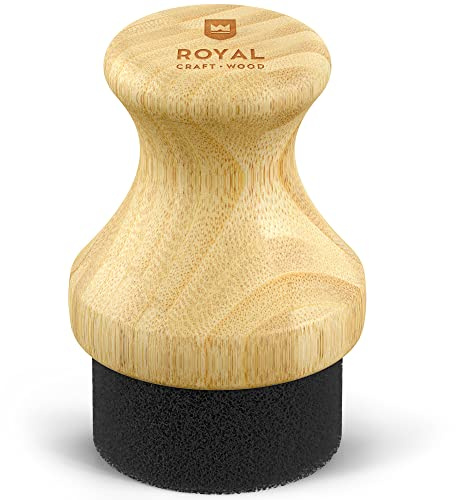 ROYAL CRAFT WOOD Cutting Board Oil and Wax Applicator for Food Grade Mineral Oil - Round Bamboo Applicator for Wood Cutting Boards, Butcher Blocks, Utensils Small