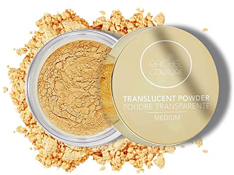 Rachel Couture Translucent Finishing Powder with Shine-Free Matte Finish | Vegan & Cruelty-Free Setting Powder | Arnica Extract Infusion - 0.28 Oz - Medium