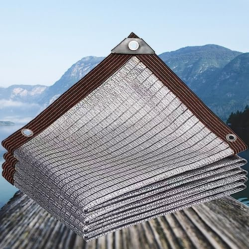 Shade Netting Sunblock Shade Sail With Grommets, 12-Pin Shade Cloth Greenhouse For Garden, Pergola, Patio Plants, Chicken Coop, Swimming Pool Outdoor. (Aluminium Foil / 1 * 1m / 3.3ft*3.3ft)