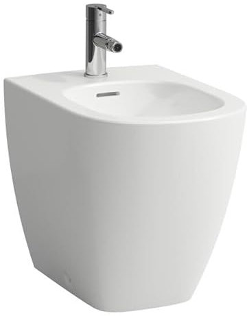 LAUFEN Lua Standbidet, mit Überlauf, 1 Hahnloch, 360x520mm, Eckventile innenliegend, H8320810003021, Farbe: Weiß