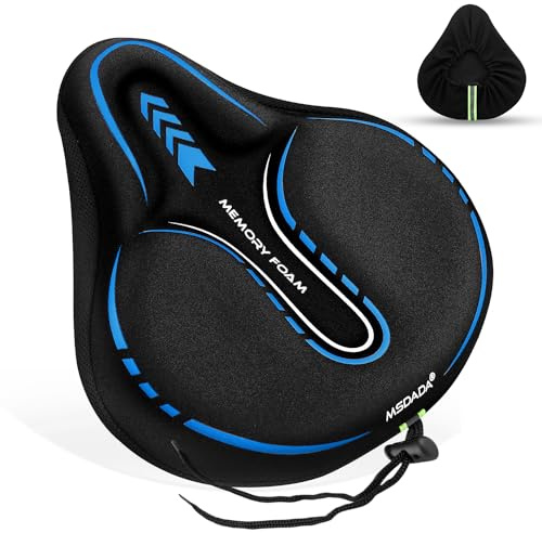 MSDADA New Large Gel Bike Seat Cover - Padded, Soft Cushion for Men & Women, Comfortable Cycling Accessory(Blue)