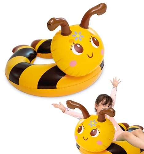 Gonfiabili per piscina per bambini dai 2 ai 6 anni, nuoto ape da 55 cm, anello in gomma per piscina, giocattoli da piscina per bambini, anello da nuoto con code per ragazzi e ragazze, giocattoli