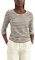 Marc O'Polo Denim Damen Langarmshirt aus Bio-Baumwolle gestreift, Mehrfarbig (Dark Brown Multi 01), M