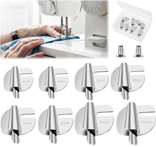 8 Stück Universal-Nähfuß für Rollsäumer, 3mm-10mm Nähmaschinen Zubehör Rolled Saum Nähfuß Für Zuhause, Edelstahl Nähen Rolled Saum Presser Fuß, Rollnaht-Nähfuß, Nähzubehör Für Heimgebrauch Gewerblich