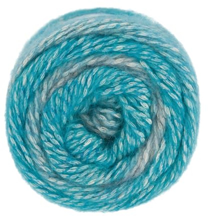 Austermann Wolle by Schoeller Wool Dance Color, Farbverlaufswolle türkis grau, Häkelwolle Strickgarn mit Farbverlauf, 100g 200m, Nadelstärke 5-6 mm (Tuerkis)