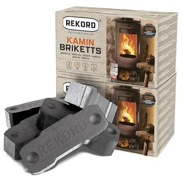 PALIGO Braunkohlebriketts 10kg x 2 Gebinde 20kg 1 Paket Kaminbriketts Ofenbriketts Braunkohle Brikett Bündel Kohle Gluthalter Rekord