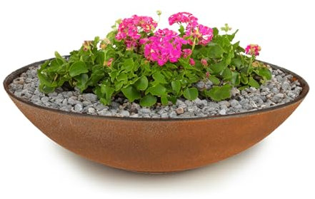 matches21 HOME & HOBBY Bac à plantes résistant aux intempéries pour l'extérieur de 35 cm – Aspect rouille comme bac à fleurs – Coupe décorative