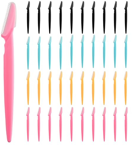 40 Pcs Eyebrow Razor Dermaplaning Tool for Women and Men, PLULON Face Razors Eyebrow Trimmer Facial Hair Remover Face Shaver for Women Smooth Skin