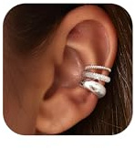Chriscoco 3 Paare Ear Cuff 14K Vergoldet Ohrclips Damen Ohne Ohrlöcher Clip Ohrringe Fake Ohrringe Set Earcuffs Silber Ohrmanschette Fake Helix Piercing Knorpel Wrap Ohrklemme